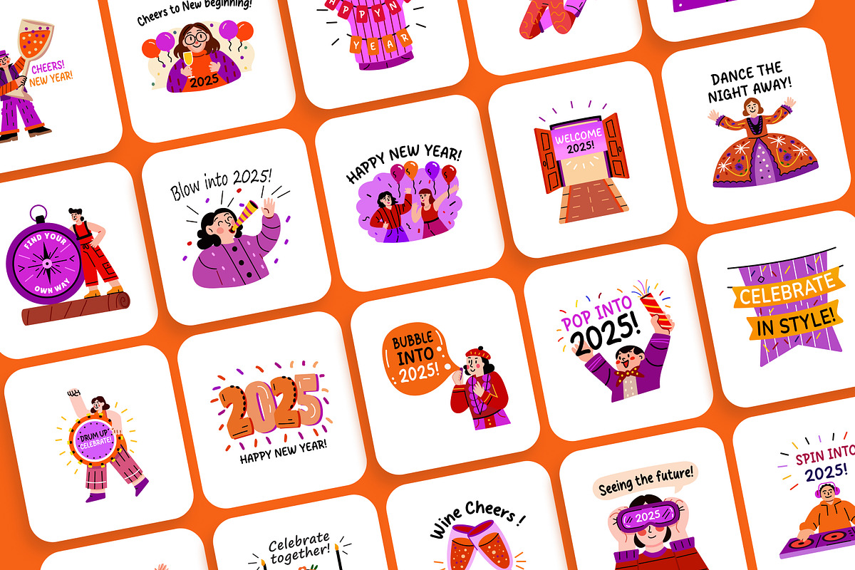 New Year Stickers Collection, an Emoji Icon by Creative Stall (Photo 6 of 9)