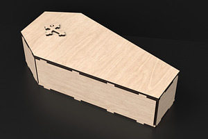 3D Coffin Box Laser Cutting Files, an Object Graphic by ThemeXDigital