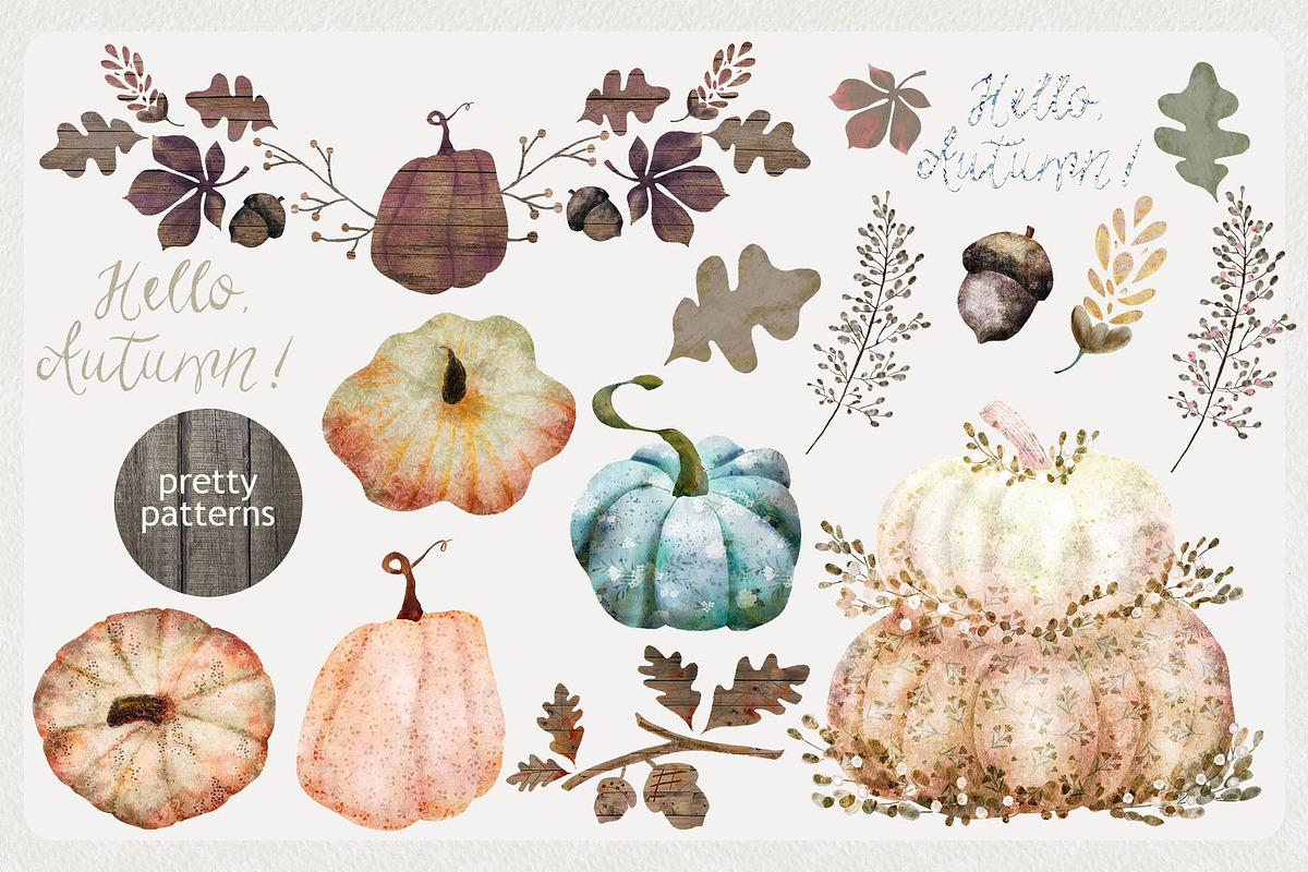 Pumpkin Spice Watercolor Clipart, an Illustration by Bridgett Stahlman Design (Photo 5 of 9)