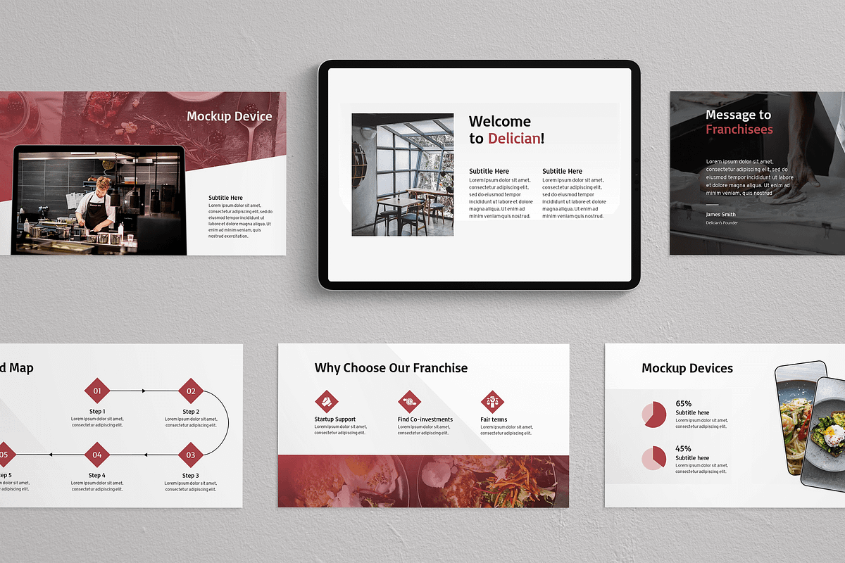 Franchise Restaurant Presentation, a Presentation Template by Flat Icons (Photo 5 of 6)