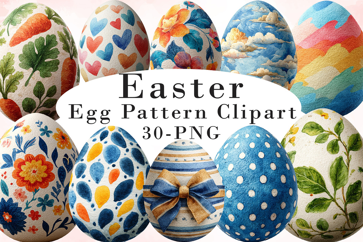 Easter Egg Pattern Clipart, an Illustration by Libby Wishes (Photo 1 of 7)
