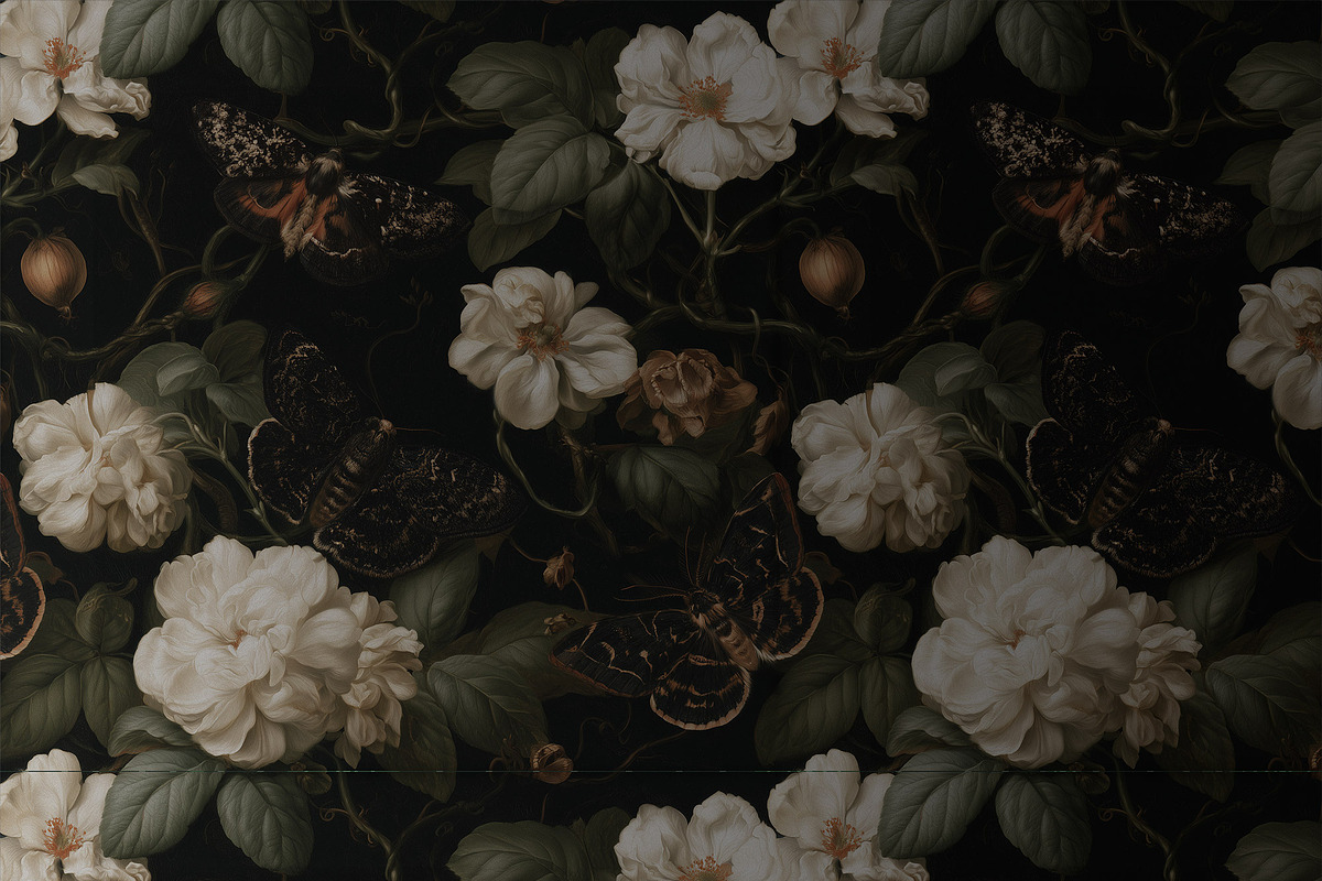 MOTHS & FLOWERS Seamless Pattern, a Pattern Graphic by AYAKA Studio Co. (Photo 7 of 8)