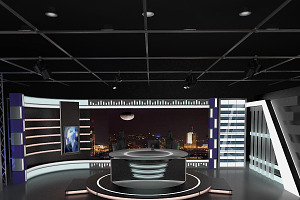 Virtual TV Studio News Set 6