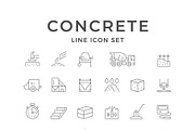 Set line icons of concrete, an Outline Icon by motorama (Thumbnail 1 of 2)