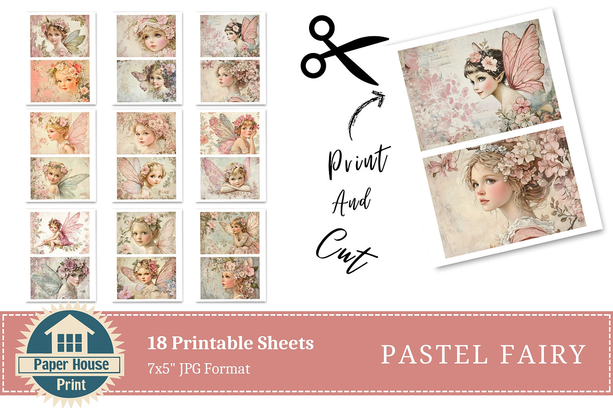 Whimsical Pink Pastel Fairies Papers, an Illustration by NiiiNArt (Photo 5 of 8)