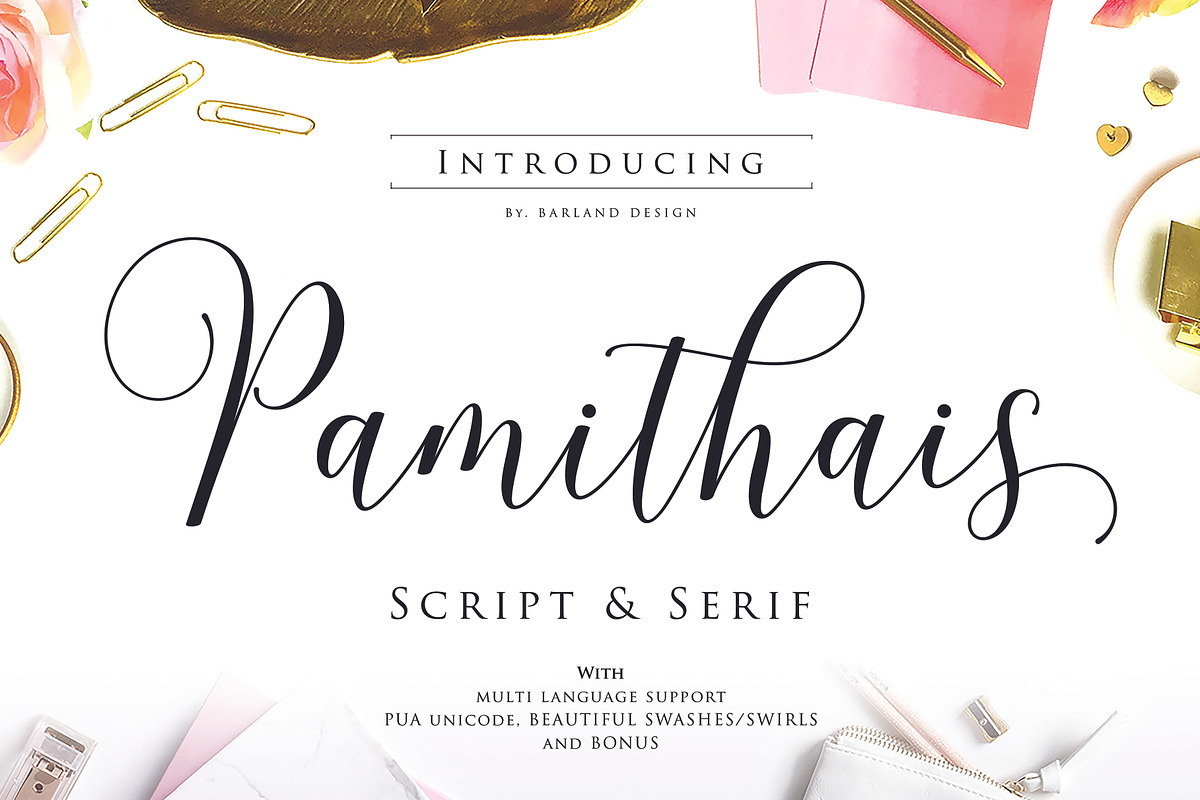 New Pamithais Script, a Script Font by Barland Design (Photo 1 of 10)