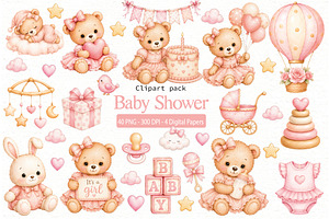 Baby Shower Girl Clipart