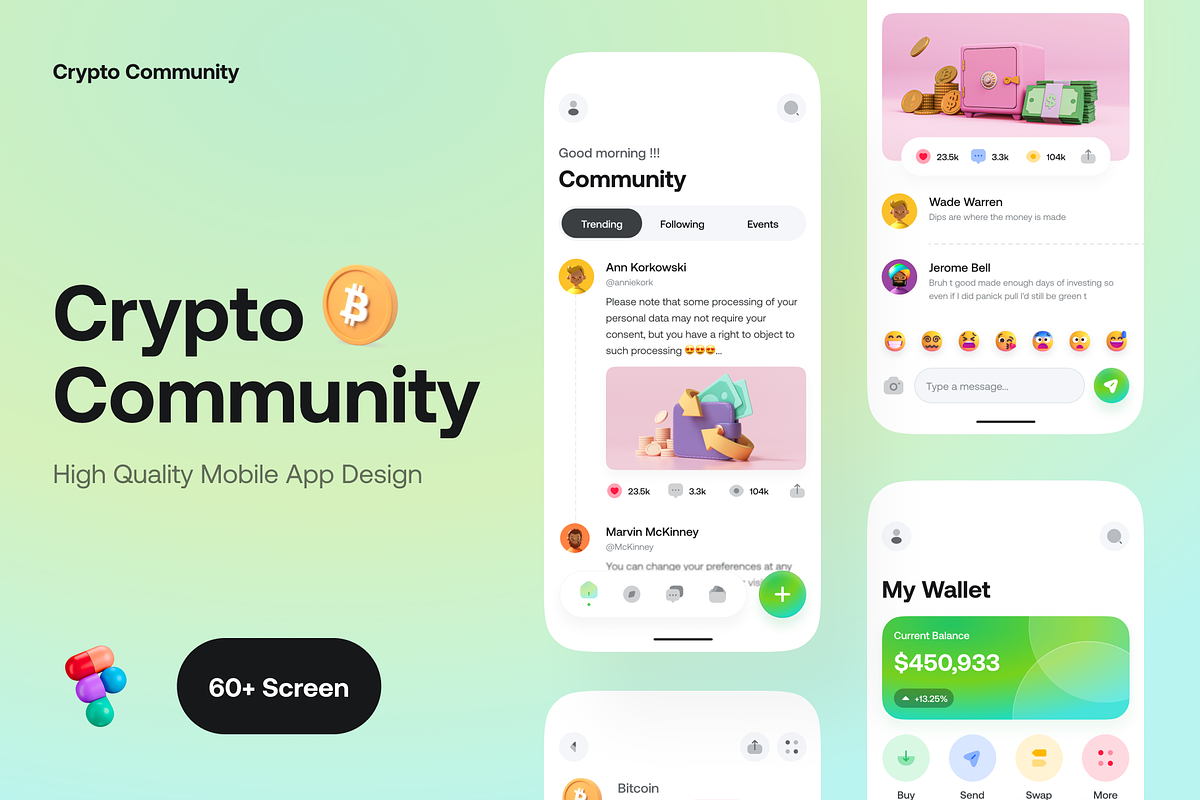 Crypto Community App UI Kit, an App Template by Trung (Photo 1 of 8)