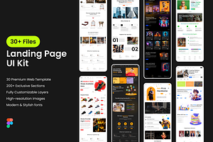 Figma Landing Page UI Kit, an UI Kit Template by Hammad Arif