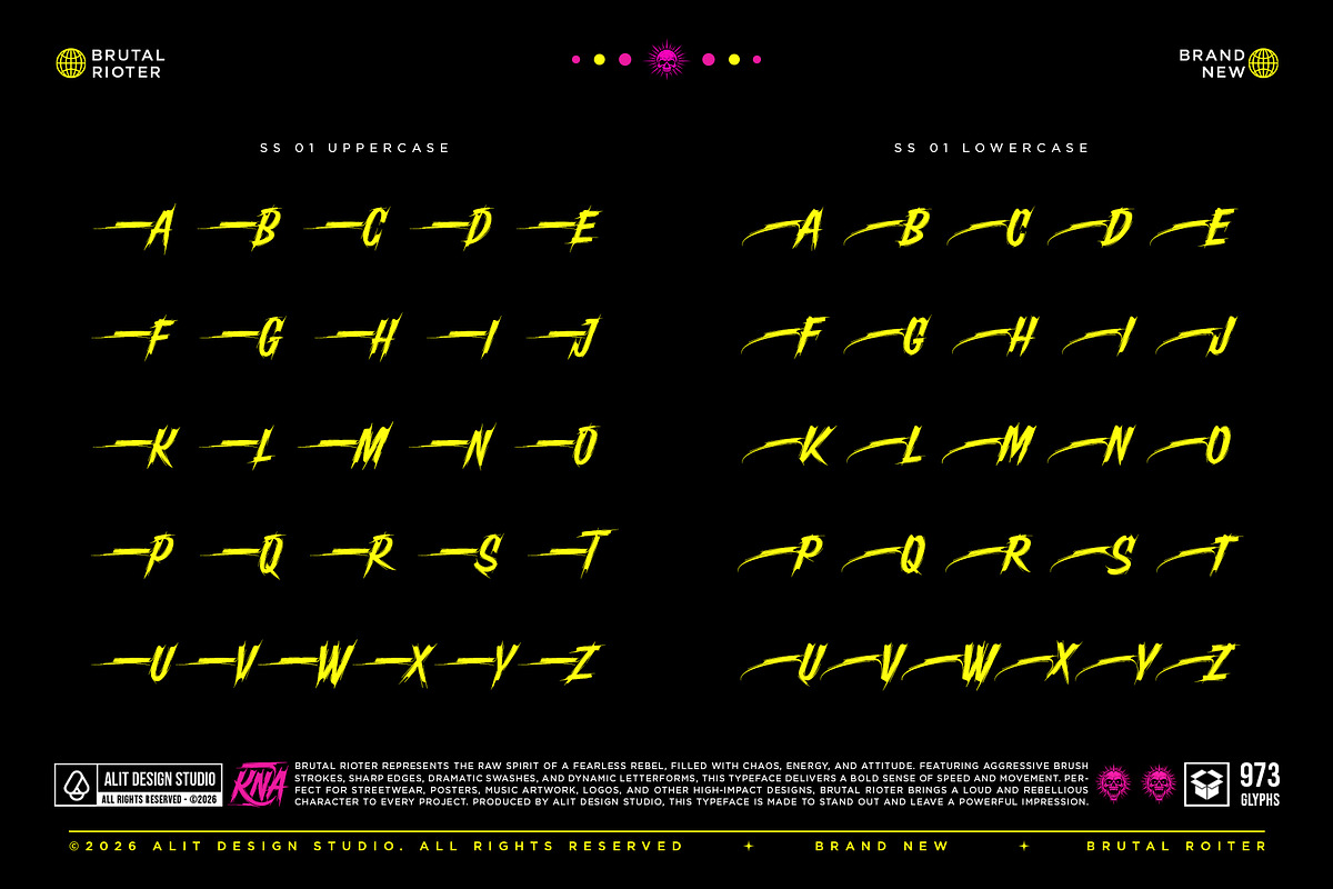 Brutal Rioter Typeface, a Script Font by alit design (Photo 14 of 20)