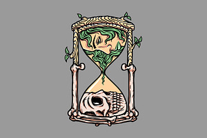 live and die inside the hourglass, a Person Illustration by gunaonedesign