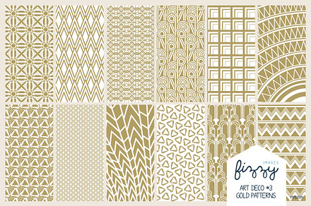 12 x EPS JPG Art Deco Gold Patterns