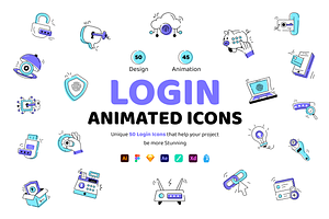 Animated Login Icons, a Duotone Icon by Vectors Market