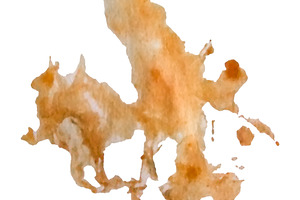 Colored expressive painted spots isolated photo, an Abstract Photo by DanFLCreativo