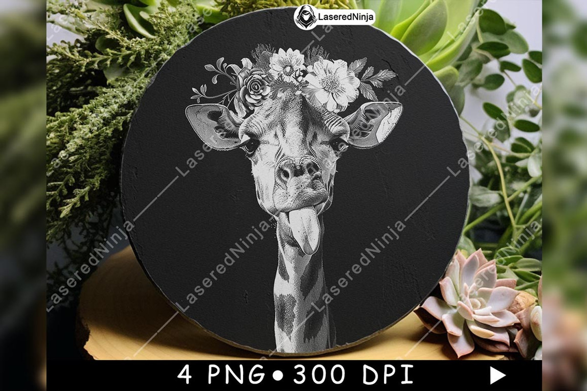 Funny Giraffe Tongue Out Flower Crow, a Background Graphic by LaseredNinja (Photo 3 of 7)