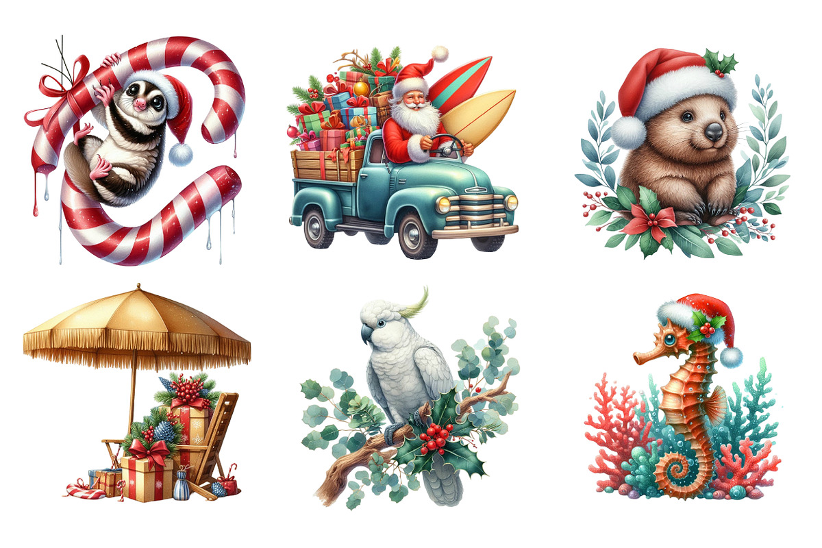 Australia Christmas Clipart Bundle, an Illustration by SinaCreation (Photo 5 of 7)