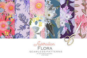 Australian Flora Seamless Patterns