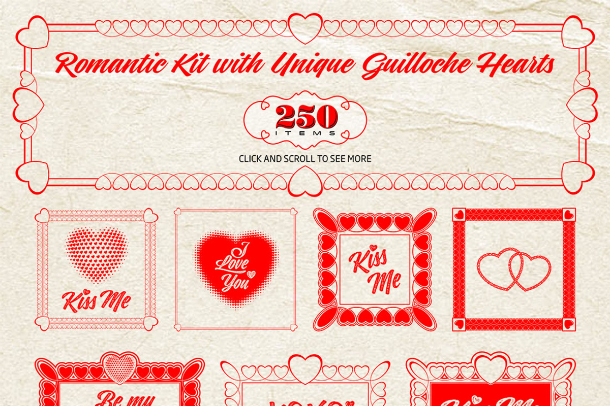 Romantic Kit with Guilloche Hearts, an Illustration by Ben Hodosi (Photo 2 of 7)