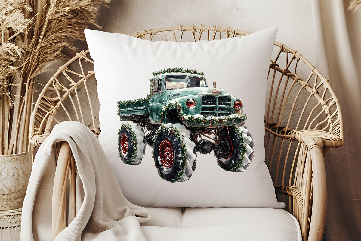 Christmas Monster Truck Sublimation, an Illustration by Pixels.Craft (Photo 5 of 6)