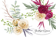Red White Pink Flowers Watercolor, an Illustration by Feather Grace Designs (Thumbnail 5 of 8)