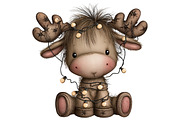 Quirky Christmas Moose Clipart, an Illustration by Craft Nest (Thumbnail 5 of 10)