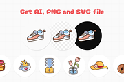 Kawai Cute Elements, an Object Graphic by Illustrava (Thumbnail 4 of 9)