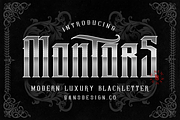 MONTORS MODERN BLACKLETTER, a Blackletter Font by dansdesign (Thumbnail 1 of 7)