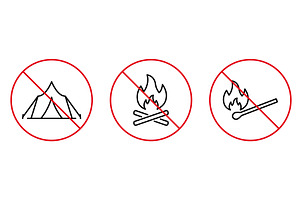 Prohibit Camping Fire Zone, an Object Illustration by Vector Creator
