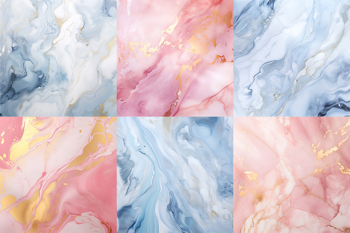 Marble Backgrounds. Pink Blue Gold, a Background Graphic by MuzaArtStudio (Photo 3 of 8)