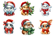 Christmas Bunny Clipart Bundle, an Illustration by SinaCreation (Thumbnail 5 of 7)