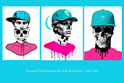 Surreal Streetwear Skull, an Object Illustration by StockVerse Creative (Thumbnail 1 of 4)