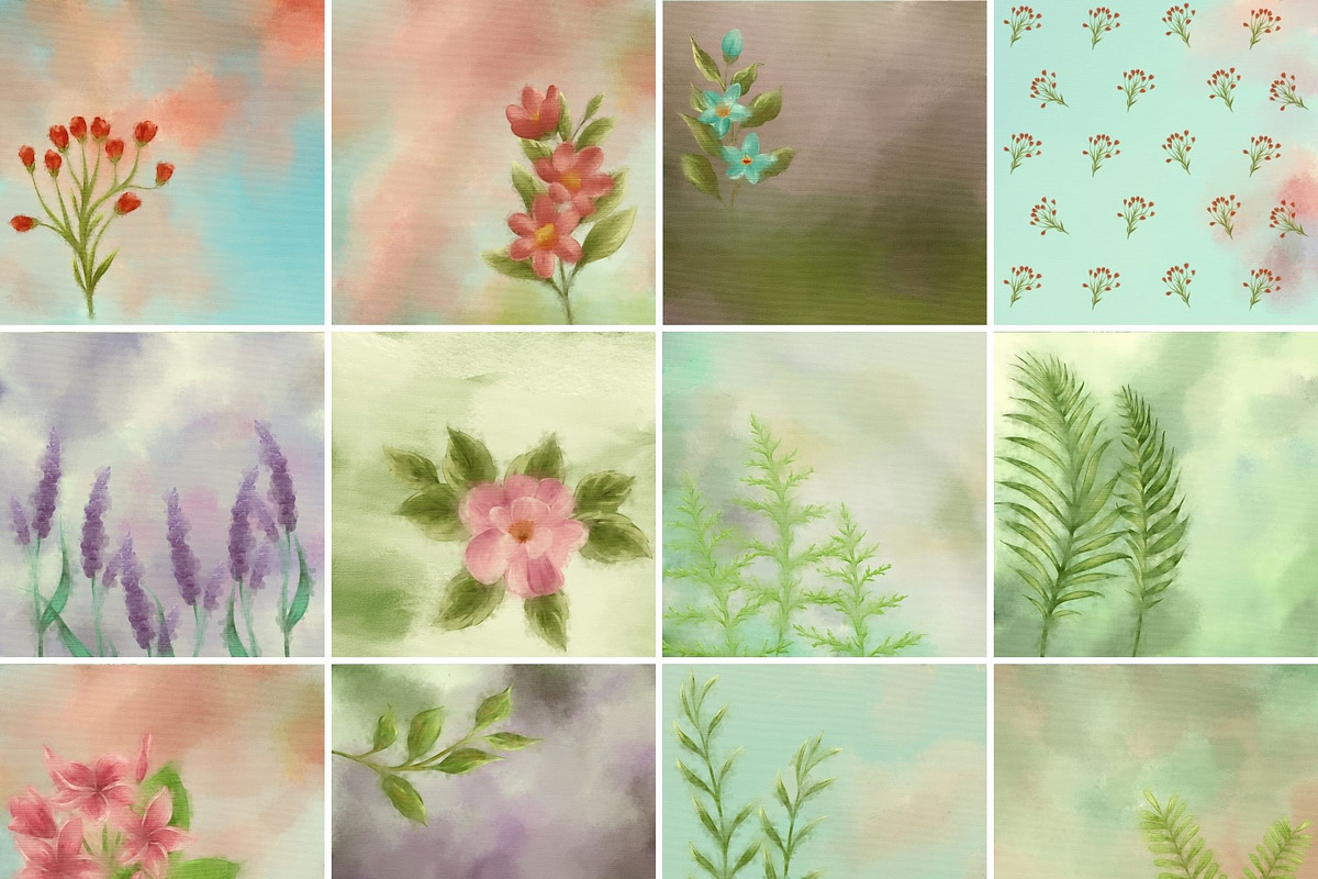 Botanical Watercolor Backgrounds, a Background Graphic by Kandace Lalo Designs (Photo 4 of 4)