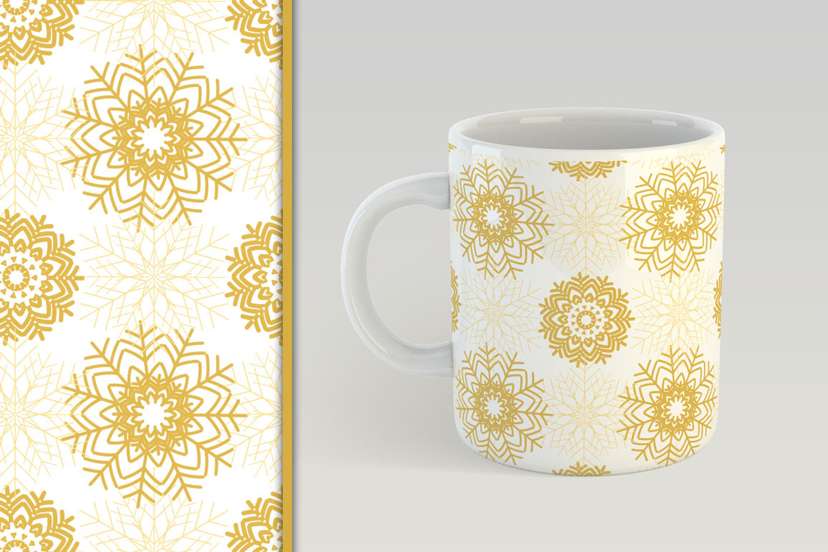 Golden Christmas Seamless Pattern, a Pattern Graphic by Elinorka (Photo 3 of 4)