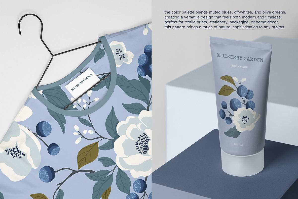 Blueberry Garden Elegant Pattern, a Pattern Graphic by Mariia Kovalchuk (Photo 8 of 12)