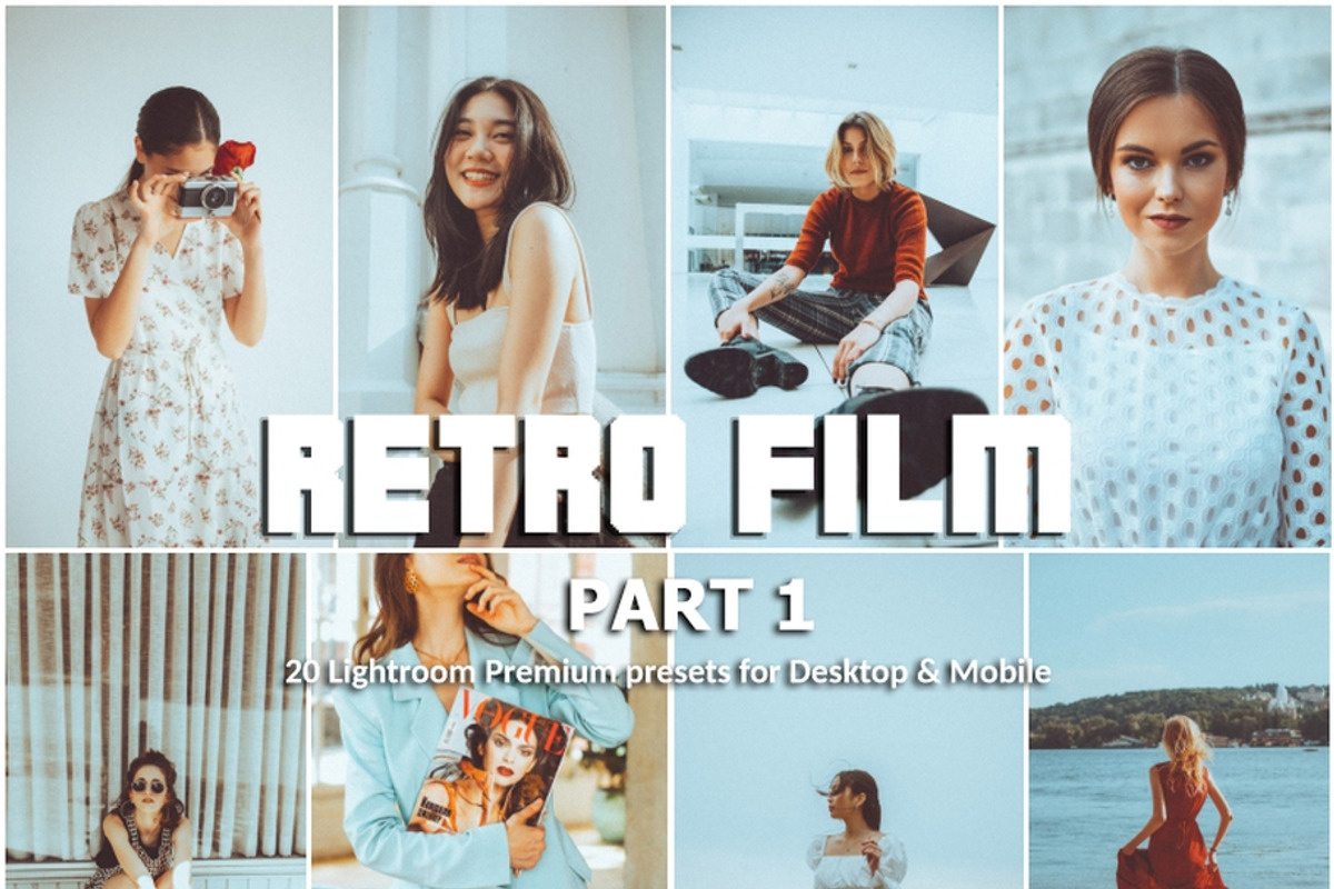 20 Lightroom Presets Retro Film p1, a Preset Add-On by PerfectStudioPresets (Photo 1 of 10)