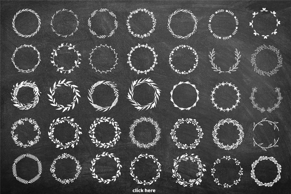 100 vector wreaths and brushes, a Graphic by ComelyPics Shop (Photo 2 of 11)