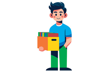 Man Holding Box of Folders