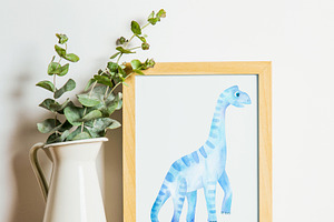 Watercolor Cute Dinosaurs Set