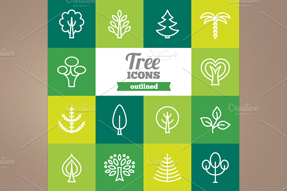 Outlined Tree Icons