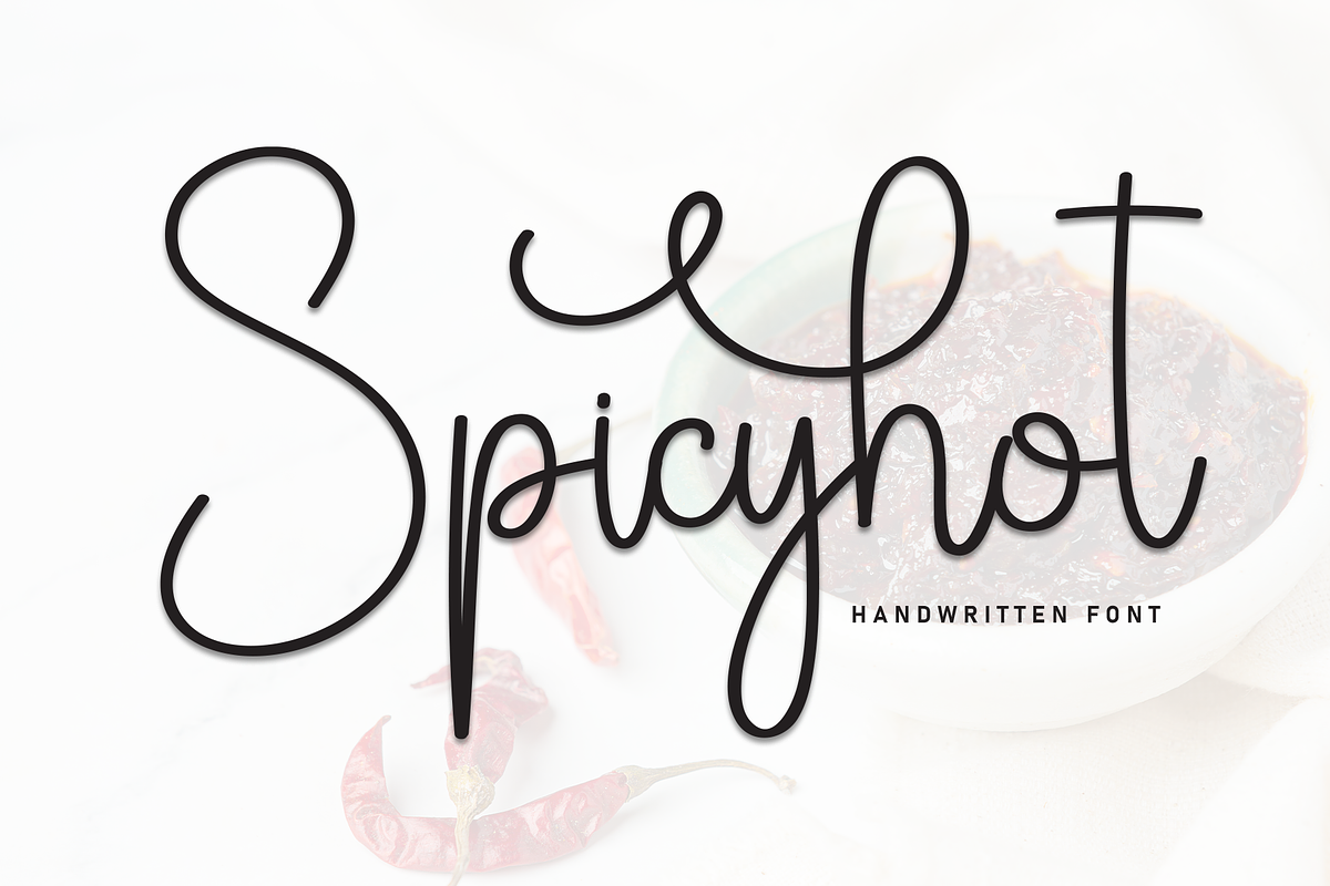 Spicyhot | Script Font, a Handwritten Font by Scratchones (Photo 1 of 9)