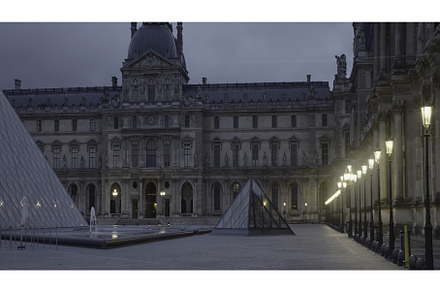Beautiful pyramids of Louvre. Action, a Holiday Photo by Media Whale Stock