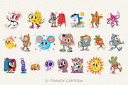 Trendy Cartoon Illustration Set, an Illustration by Helospace (Thumbnail 7 of 10)