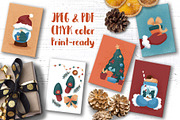 Silent Christmas Greeting Cards, a Decorative Illustration by RabbitAndPencil (Thumbnail 2 of 8)