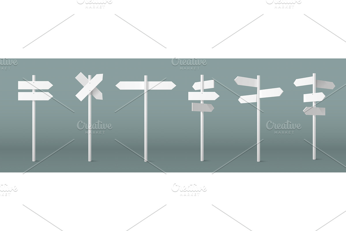 Arrow sign on pole set, an Object Illustration by art PVP - market