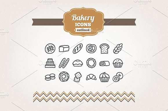 Hand drawn bakery icons preview 2