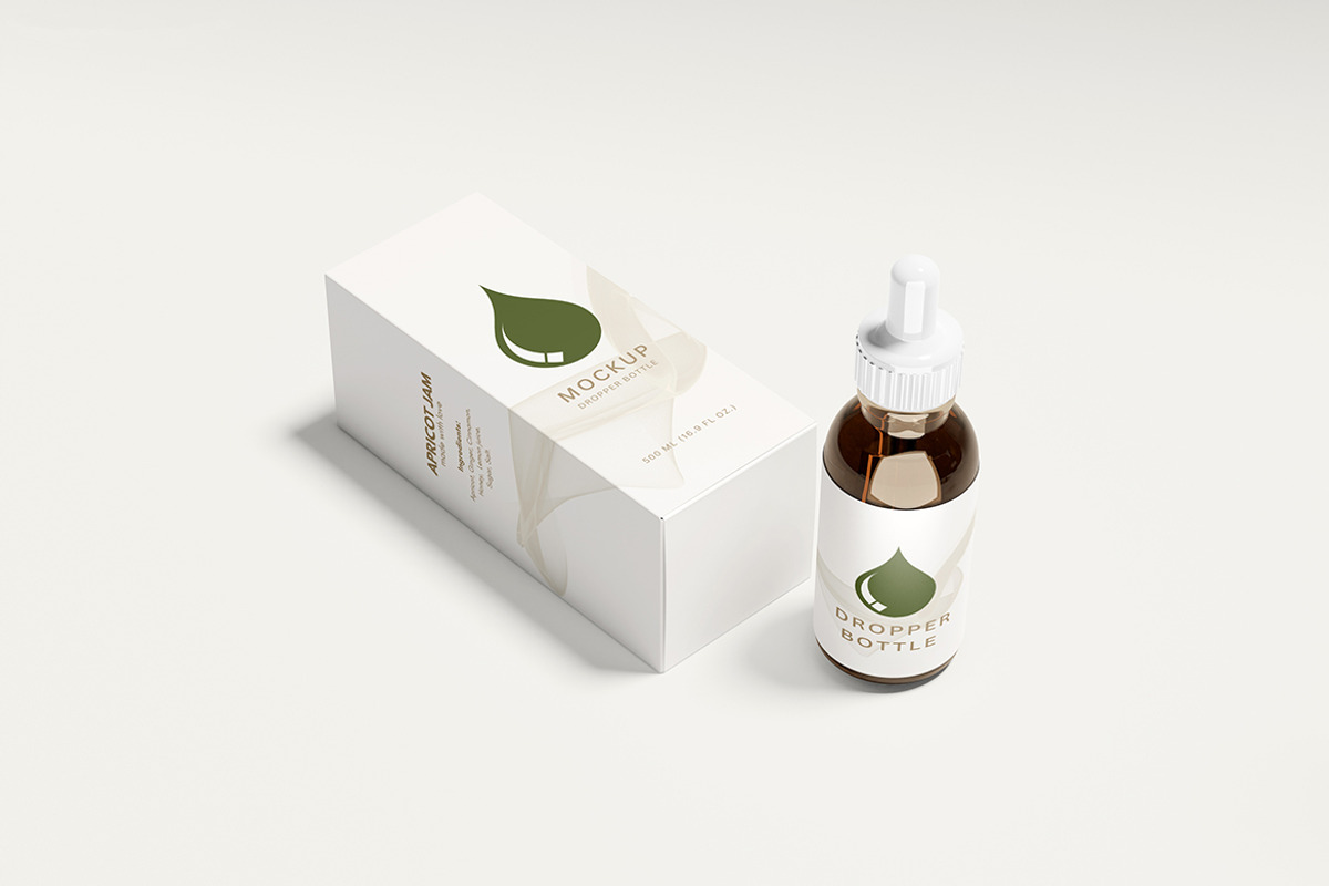 Dropper Bottle and Box Mockup, a Packaging Mockup by Pikachudesign (Photo 5 of 5)