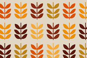 Autumn Leaves Green Brown Orange And