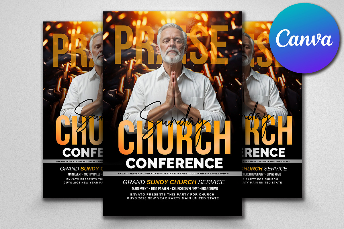 Praise & Worship Church Flyer, a Flyer Template by Psd Templates (Photo 2 of 3)
