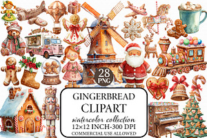 Gingerbread Clipart Bundle, an Illustration by Libby Wishes