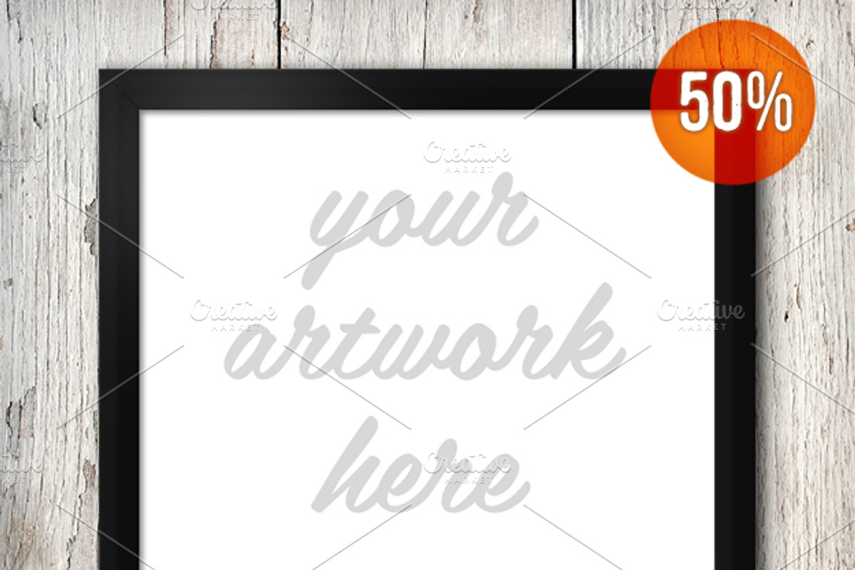 Picture in black frame mockup (.psd), a Print Template by Frisk Shop (Photo 3 of 5)